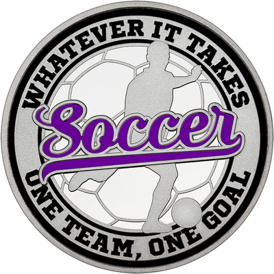 Purple "Soccer" with Black Outer Circular Borders